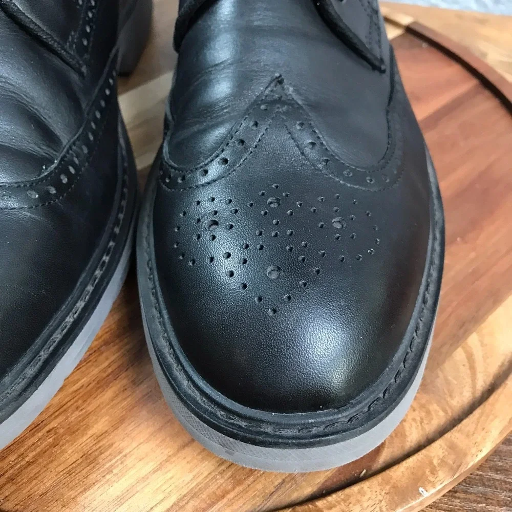 Cole‎ Haan Go To Wingtip Oxford Mens 10M Black Leather Dress Derby Shoes